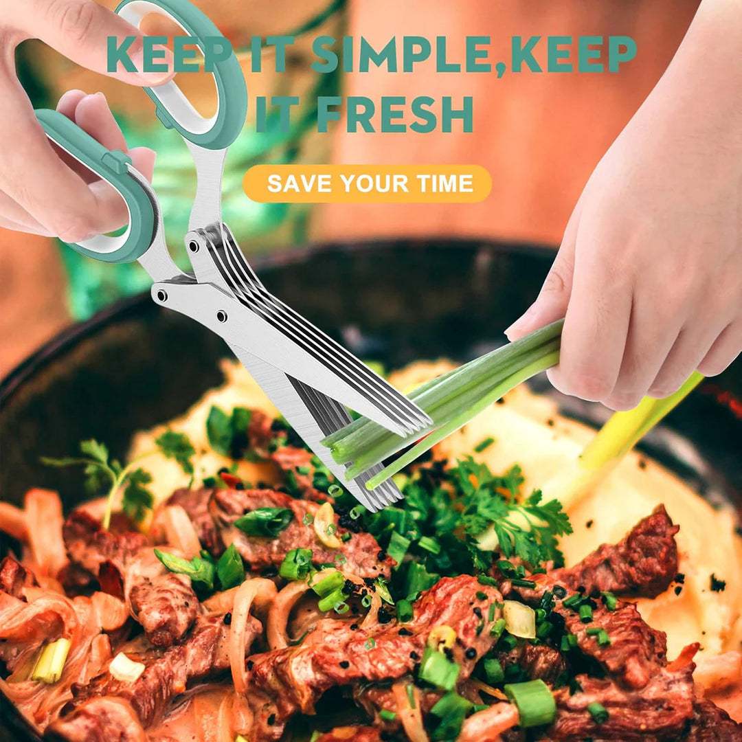 5-Blade Herb Scissors Quick & Easy Herb Chopping