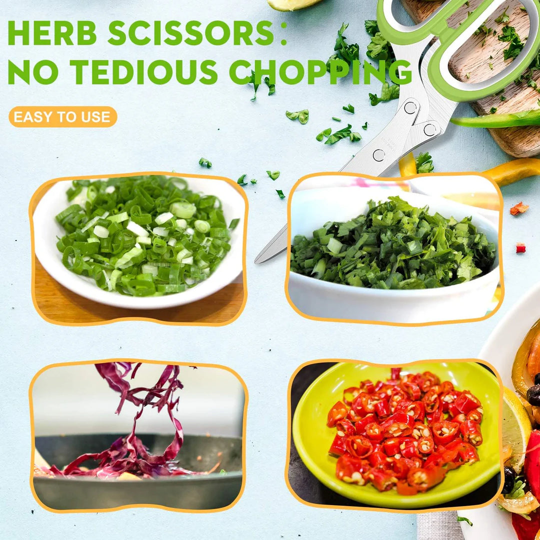 5-Blade Herb Scissors Quick & Easy Herb Chopping