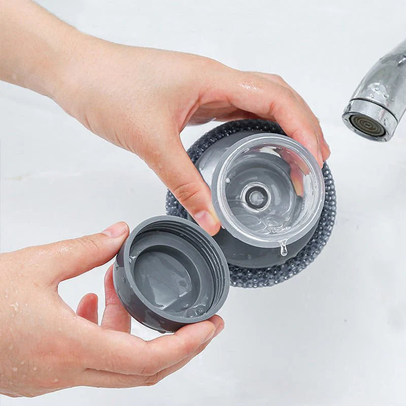 Liquid-Dispensing Pot & Pan Brush Easy Cleaning Tool