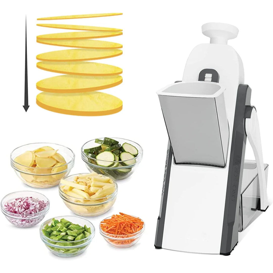 Manual Vegetable Cutter 4-in-1 Mandoline Slicer with Adjustable Thickness