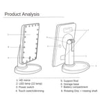 Load image into Gallery viewer, Large LED Makeup Mirror with Adjustable Lights &amp; 360° Rotation white
