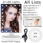 Load image into Gallery viewer, Large LED Makeup Mirror with Adjustable Lights &amp; 360° Rotation white
