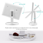 Load image into Gallery viewer, Large LED Makeup Mirror with Adjustable Lights &amp; 360° Rotation white
