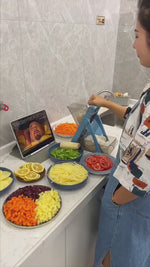 Load and play video in Gallery viewer, Manual Vegetable Cutter 4-in-1 Mandoline Slicer with Adjustable Thickness
